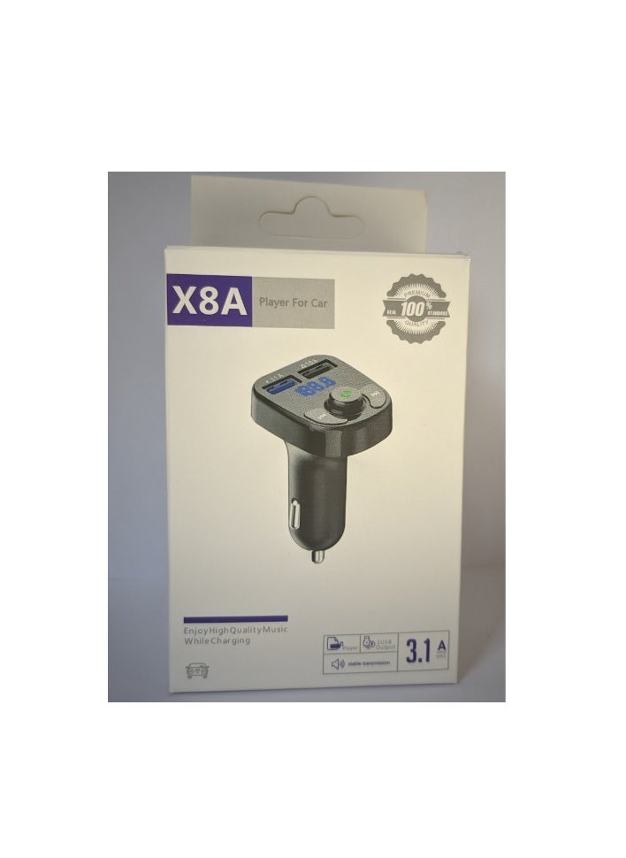 ماركة غير محددة - مشغل ام بي 3 بلوتوث X8A يدعم السيارة مع جهاز ارسال اف ام ومكبر صوت مع شحن USB - Image 1