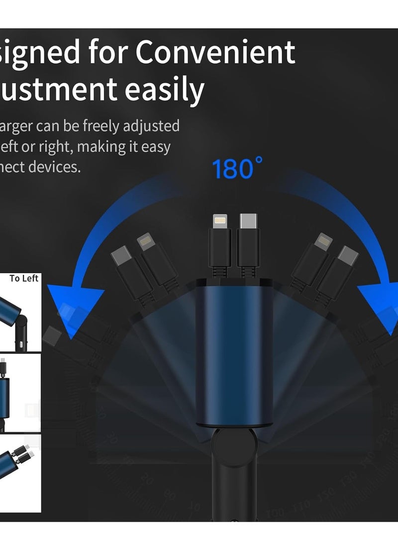 120W advance retractable Car charger For iPhone samsung laptop earbuds tablet dual cable and USB ports with voltage display overcurrent protection car fast charger - Image 5