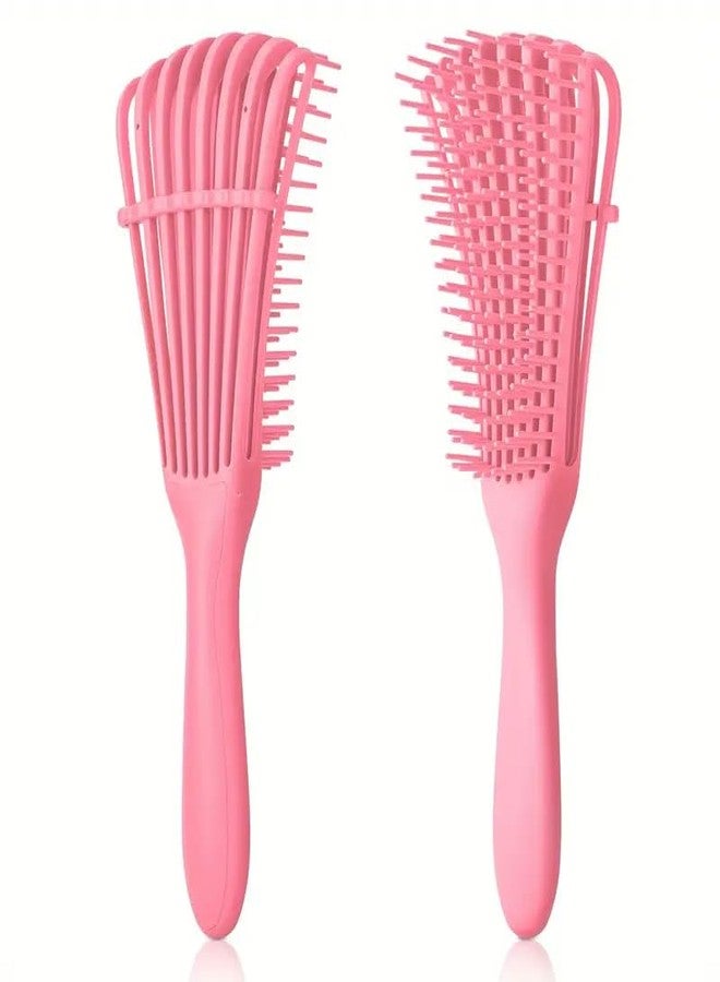 NFI Essentials Detangler Brush for Curly, Wavy Hair - Pain-Free Comb for Women, Men & Kids - Curl Brush (Pink) - Image 2