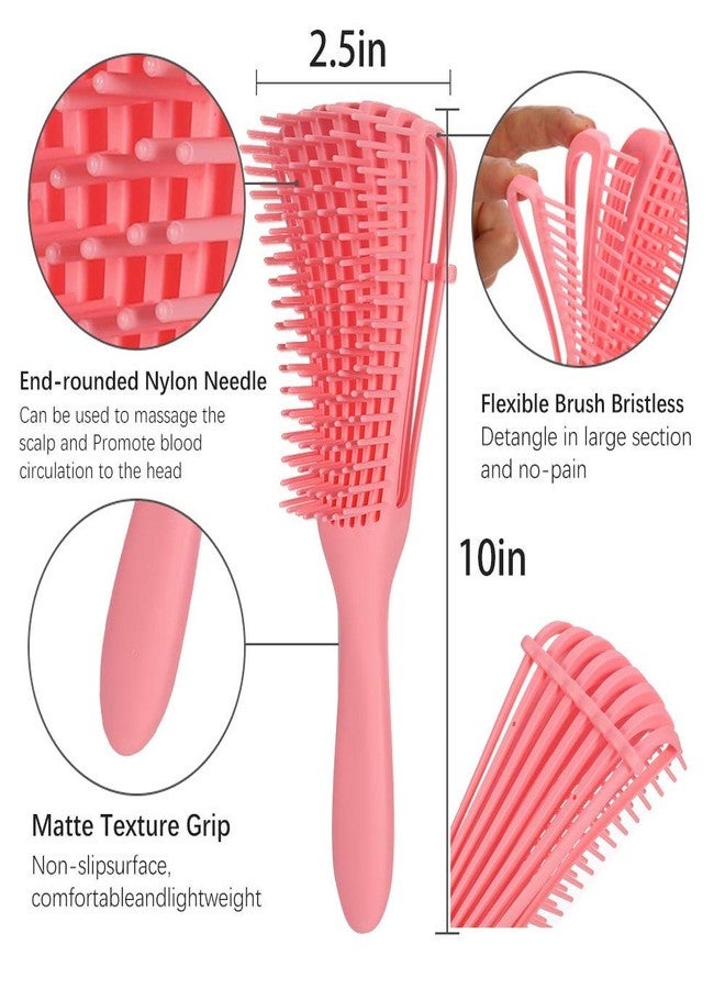 NFI Essentials Detangler Brush for Curly, Wavy Hair - Pain-Free Comb for Women, Men & Kids - Curl Brush (Pink) - Image 4