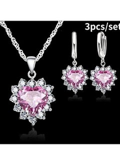 Home Clearance Sale 1 Set Delicate Heart Necklace Earrings Jewelry Set, Charm Jewelry Fashion Jewelry Set, Romantic Gift With Butterfly, Trendy Party Jewelry For Men, Thanksgiving Christmas Birthday Gift For Men Or Women Or Friends Or Bride  - Image 3