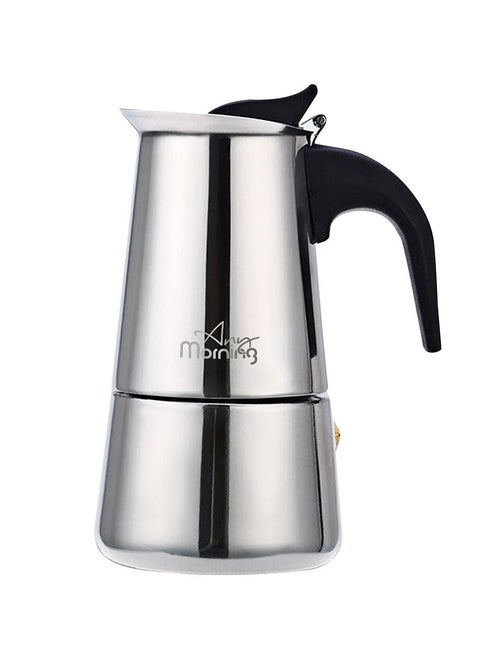 Stainless Steel Espresso Maker, 300ml / 10oz Coffee Maker, Induction Compatible Moka Pot, 6-Cup Capacity, Percolator Coffee Pot 6 Cups, Silver