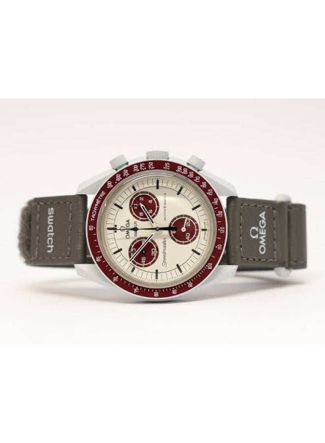 Swatch مون سواتش بيولوجي سيراميك مهمة إلى بلوتو SO33M101 - 42 مم - رمادي - Image 2