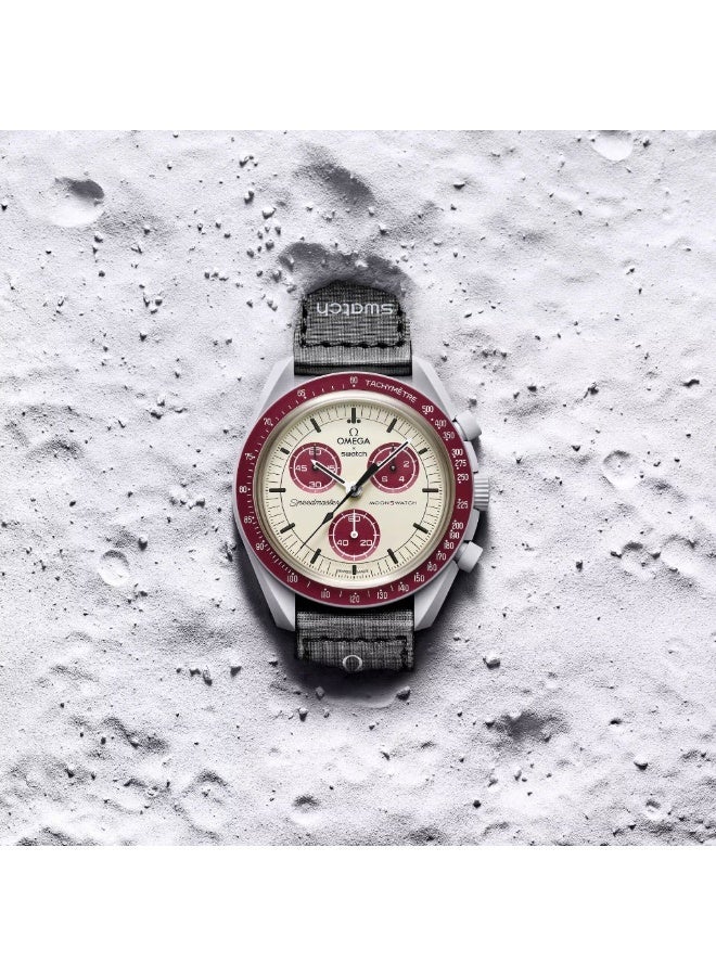 Swatch مون سواتش بيولوجي سيراميك مهمة إلى بلوتو SO33M101 - 42 مم - رمادي - Image 3