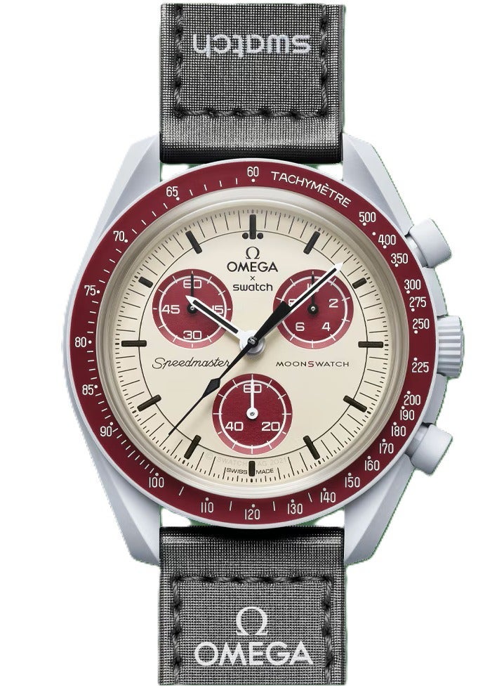 Swatch مون سواتش بيولوجي سيراميك مهمة إلى بلوتو SO33M101 - 42 مم - رمادي - Image 1
