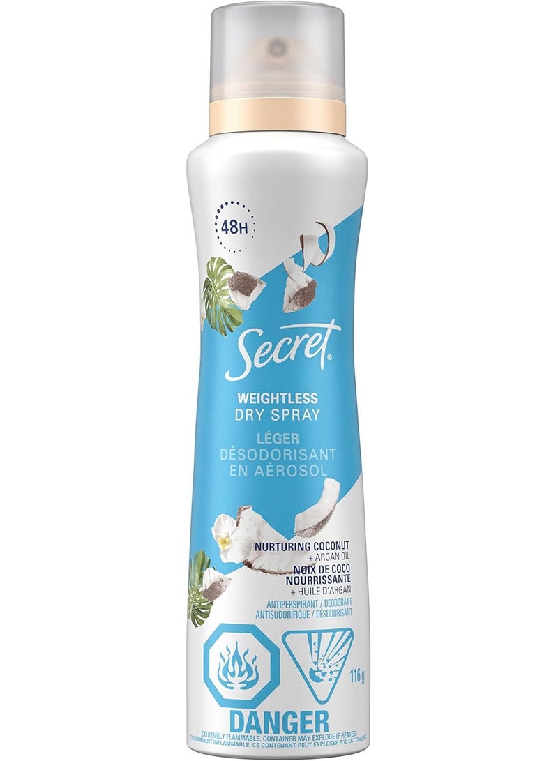 سيكريت مزيل عرق نسائي من نوع سبراي من ماركة سيكريت، بنكهة جوز الهند وزيت الأرغان، 116 جم - Image 1
