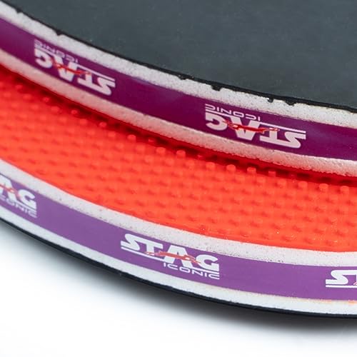 STAG Iconic Challenger Table Tennis Playset | 2 Ping Pong Rackets, 3 ABS Balls & Storage Case | Durable Wood Blade with Tacky Rubber | Intermediate & Recreational Players - Image 5