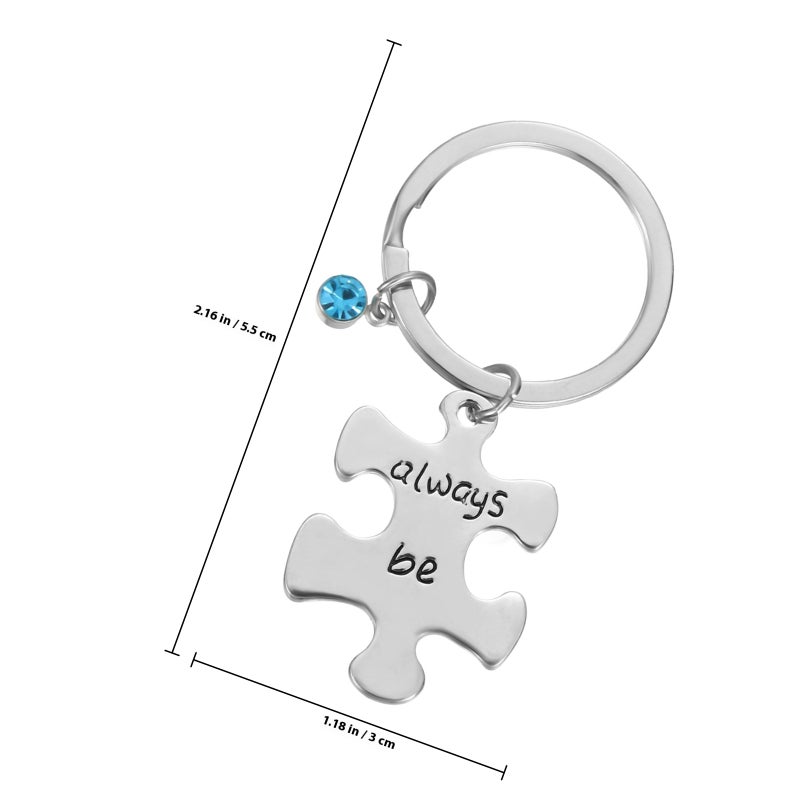 3Pcs Best Friends Keychains English Letter Print Key Birthday Gift for Men Women - Image 2