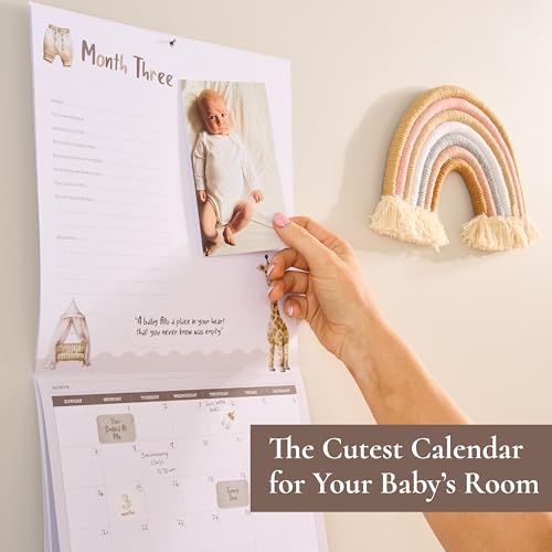 Bibi & Beau Baby's First Year Calendar with 100 Stickers - Unisex Baby Design 1st Years Wall Calendar With Stickers, Baby Tracker, Baby Scrapbook for New Mom and Newborn Boys & Girls - Image 4