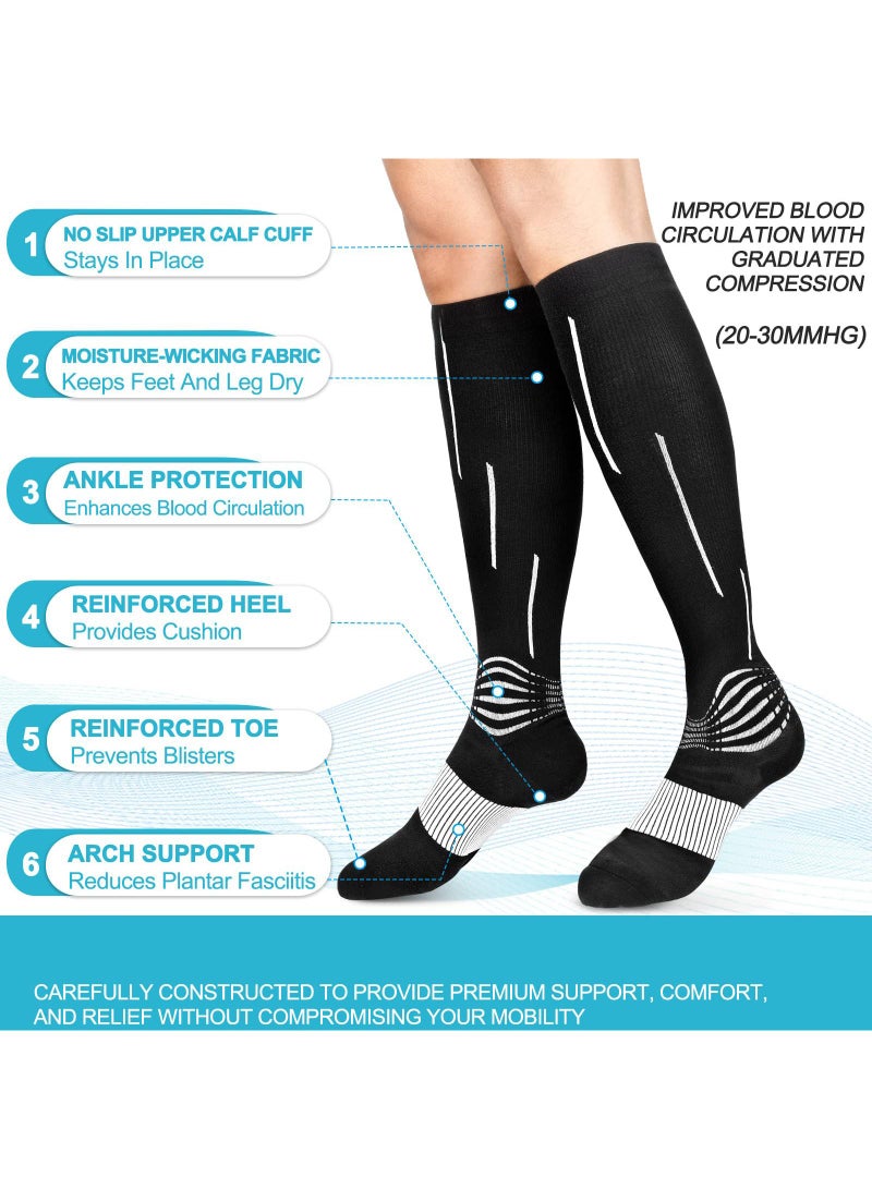 Sweet seven Compression Socks for Injury Recovery & Pain Relief - Medical Athletic Calf Socks - 1 Pair (20-30 mmHg) - Image 4