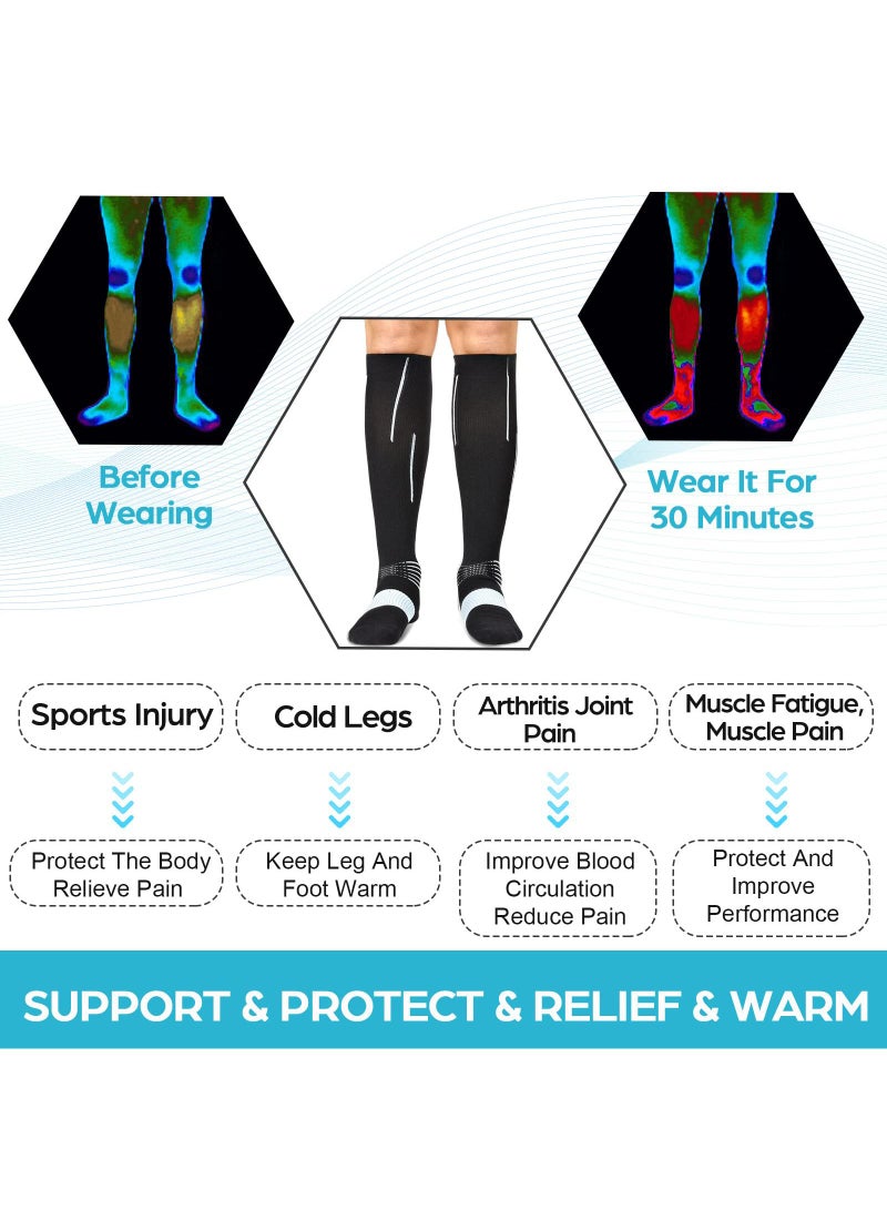 Sweet seven Compression Socks for Injury Recovery & Pain Relief - Medical Athletic Calf Socks - 1 Pair (20-30 mmHg) - Image 5