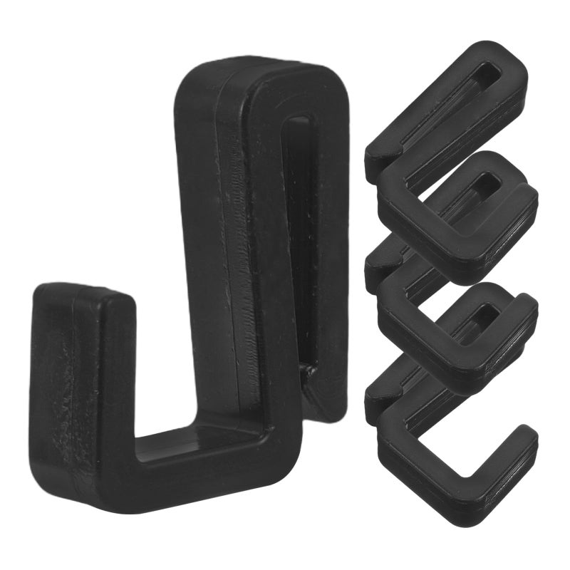 4 Pack Black Plastic Z Hooks For Over The Door Kitchen Cabinet Microwave Rack And Closet Hanging - Image 2