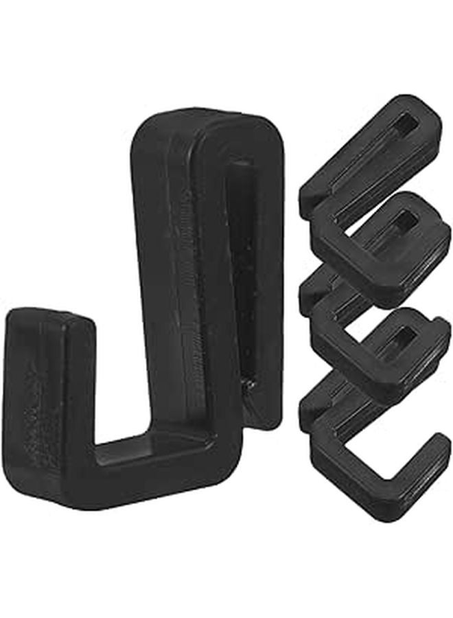4 Pack Black Plastic Z Hooks For Over The Door Kitchen Cabinet Microwave Rack And Closet Hanging - Image 1