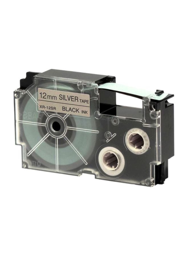 كاسيو شريط لاصق لطابعة ملصقات طراز XR-12SR1-W-DJ فضي - Image 1