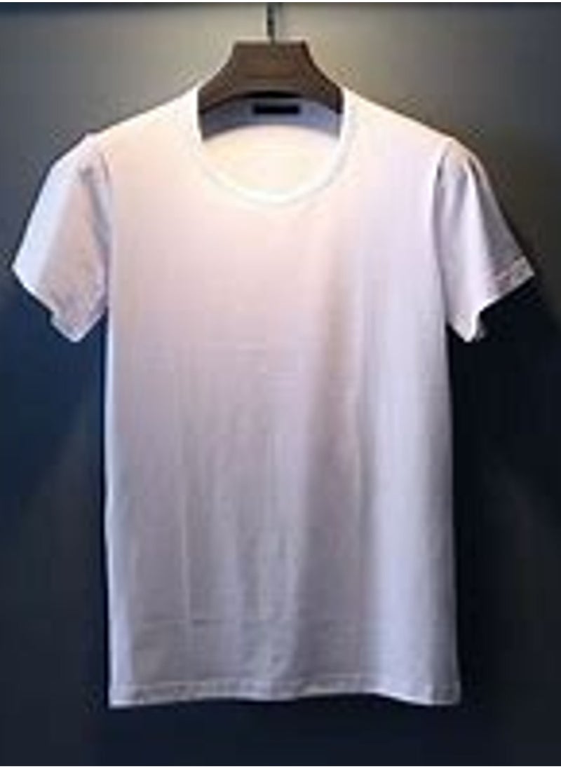 Generic - Men's white Undershirt Cotton Stretch Crew Neck T-Shirt - pack of 6 - Image 1