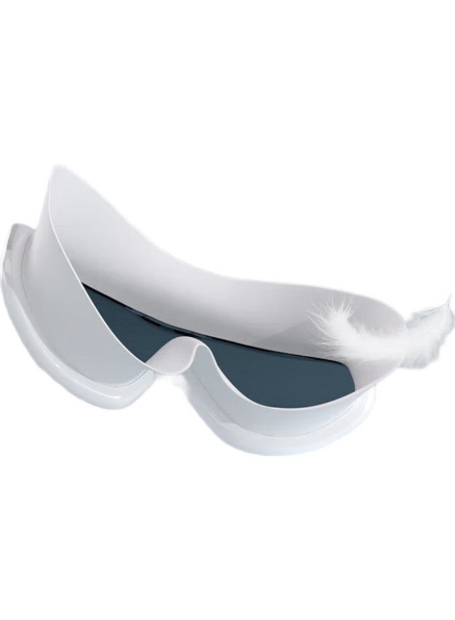 BALNEAIRE (Balneaire) 【Same Style As Ni Ni】Big Frame Myopia Swimming Goggles High Definition Anti-Fog Waterproof Eye Protection Plain Professional Unisex 200° White - Image 1