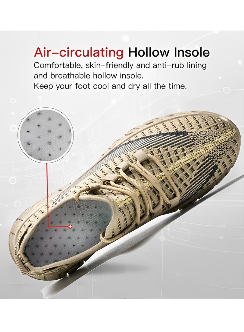 REOCLE Men's Sneakers Fitness Shoes with Breathable Mesh & Anti-slip Wear-resistant Soles Lightweight Sneakers for Jogging & Running & Walking & Training - Image 4