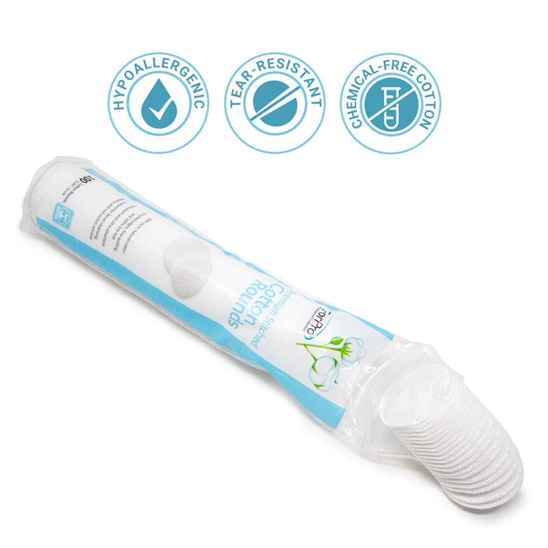 ForPro Professional Collection ForPro Premium Stitched Cotton Rounds, 100% Pure Cotton Pads for Removing Makeup, Nail Polish, and Cleansing Face, Pack of 6, Counts 600 - Image 3