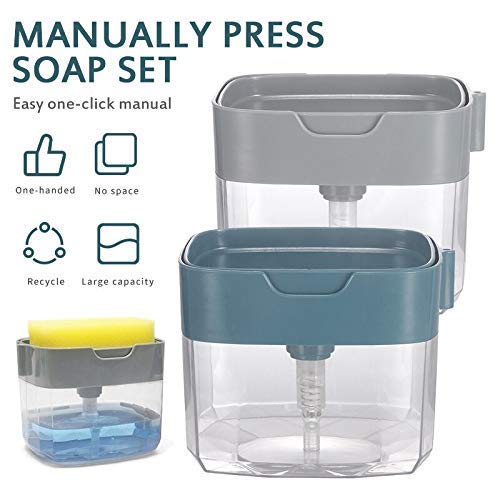 DDecora Soap Pump Dispenser and Sponge Holder for Kitchen Sink Dish Washing Soap Dispenser 2 - Image 2