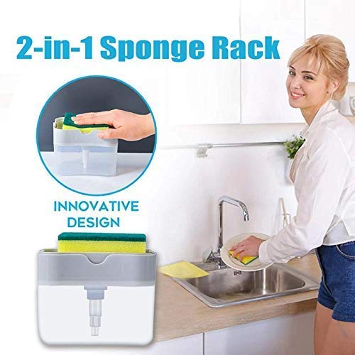 DDecora Soap Pump Dispenser and Sponge Holder for Kitchen Sink Dish Washing Soap Dispenser 2 - Image 4