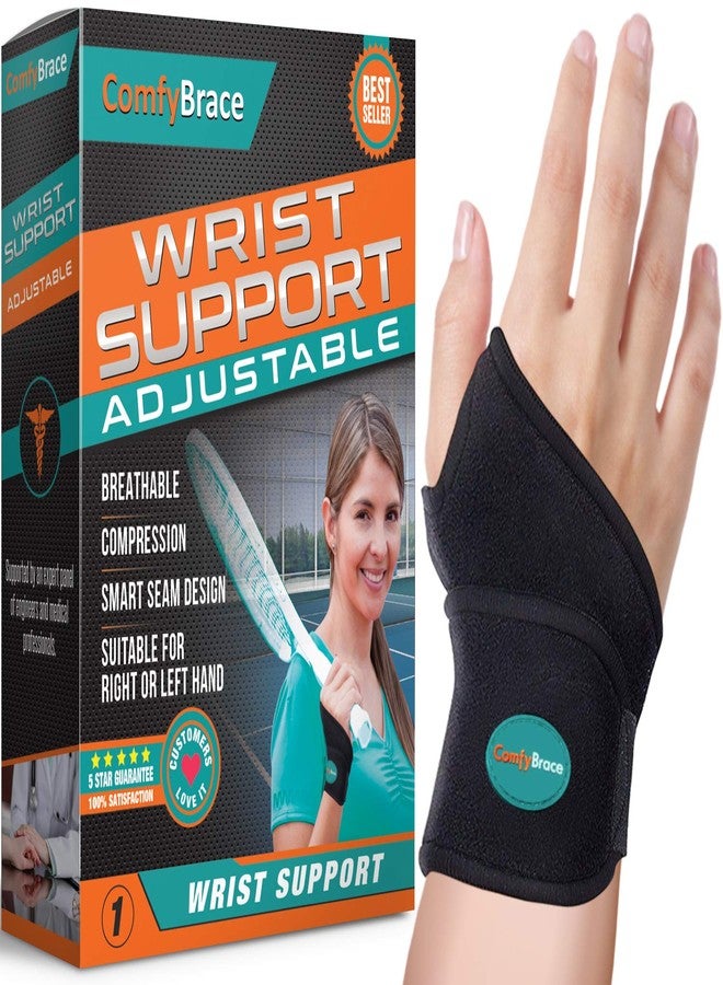 ComfyBrace Premium Lined Wrist Wrap/Carpal Tunnel Wrist Brace/Arthritis Hand Support - Fits Both Hands - Adjustable - Fitted (Day Brace, One Size) - Image 1
