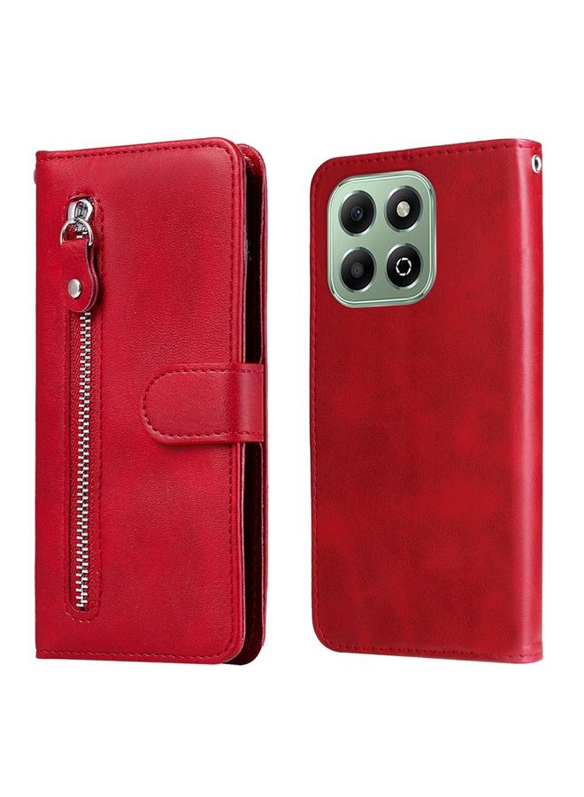 اس-توب جراب هاتف Honor X6b بتصميم عصري من جلد العجل وسحاب - Image 1