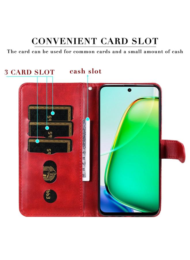 اس-توب جراب هاتف Honor X6b بتصميم عصري من جلد العجل وسحاب - Image 4