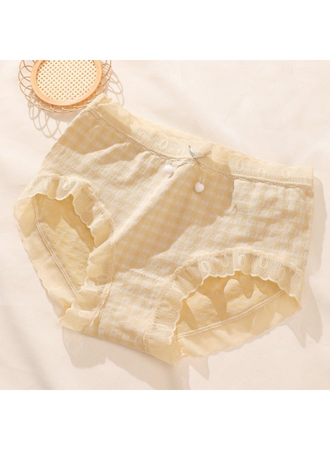 Mid-waist Solid Color Traceless Girl's Underwear Women's Antibacterial Breathable Women's Underwear Paaxel Crotch Lace Women's Underwear