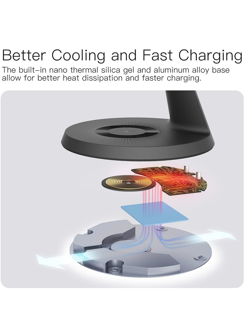 SYOSI 3 in 1 Charging Station for Apple Devices, Mag-Safe Charger Stand Fast Charging, Compatible with iPhone 15, Apple Watch, AirPods Pro 2 30W USB Charger Included - Image 5