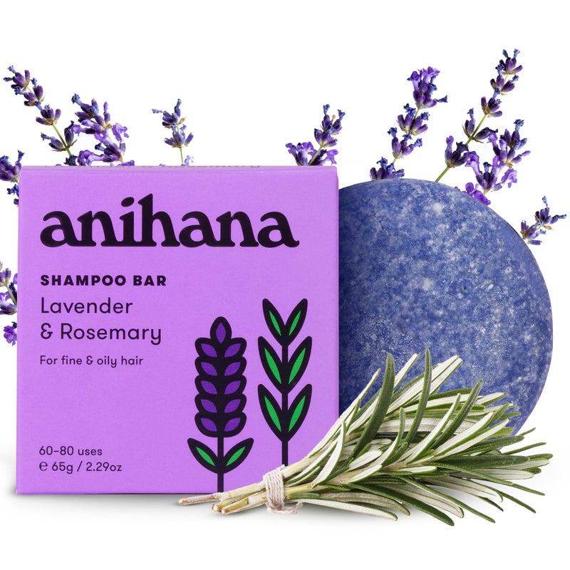 ANIHANA Shampoo Bar for Thin, Fine & Oily Hair Gives Hair Volume & Body, Lightweight, Oil Balancing, No Residue, Natural Healthy Look and Shine Paraben Free, Lavender and Rosemary 2.29 oz - Image 1