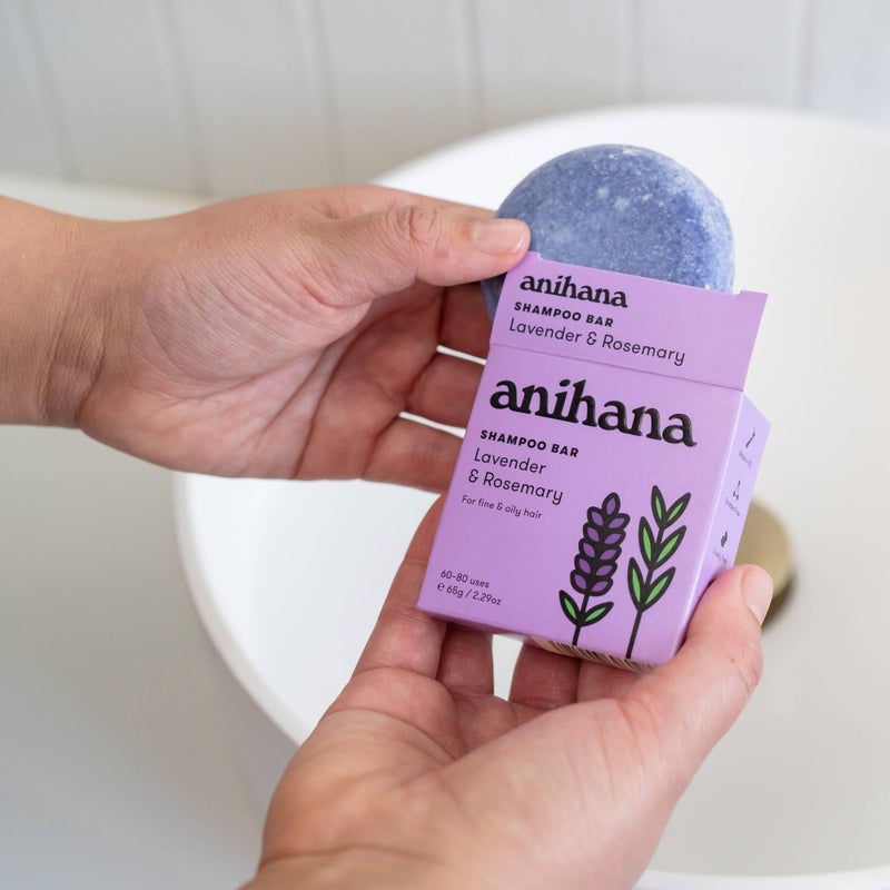 ANIHANA Shampoo Bar for Thin, Fine & Oily Hair Gives Hair Volume & Body, Lightweight, Oil Balancing, No Residue, Natural Healthy Look and Shine Paraben Free, Lavender and Rosemary 2.29 oz - Image 2