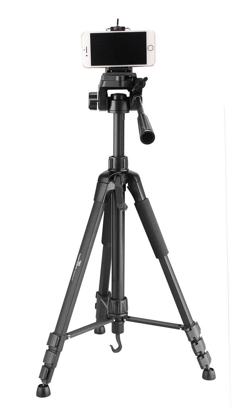 Powerpak Photo-X7 5ft 4 Section Aluminium Tripod for Smartphones & Cameras | 3-Way Pan Head | Lightweight Photo Video Camera Tripod with Bluetooth Remote and Mobile Holder for DSLR | Payload 4kg - Image 3