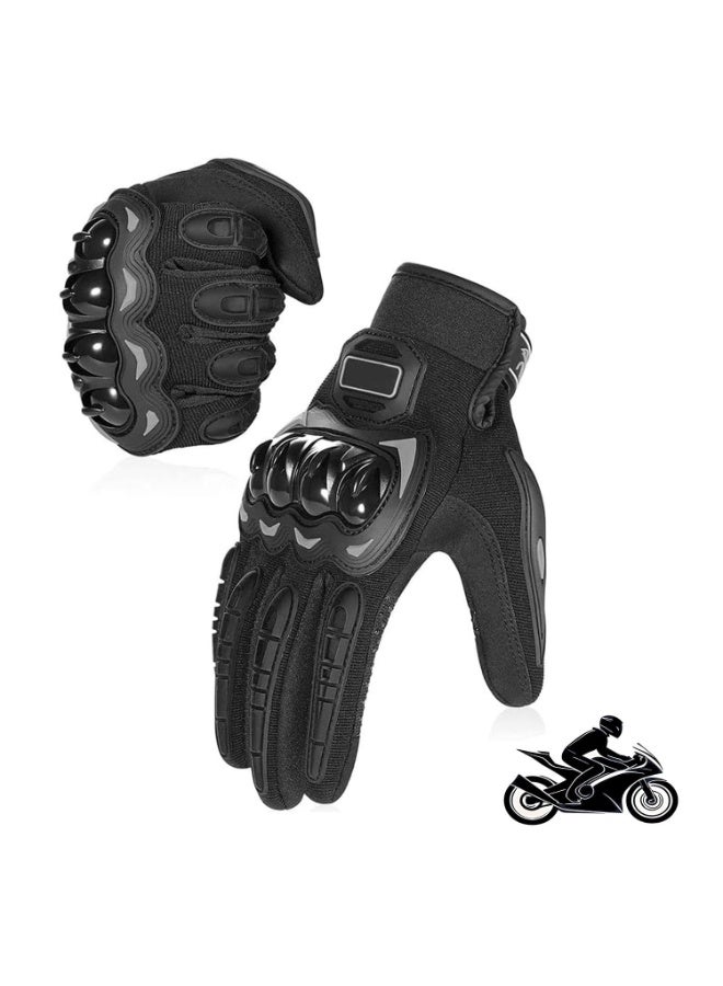 قفازات دراجة نارية للرجال والنساء، قفازات دراجات نارية كاملة الأصابع بشاشة لمس لركوب BMX وATV وMTB، سباقات الطرق، ركوب الدراجات، التسلق، موتوكروس - مقاس L - Image 1