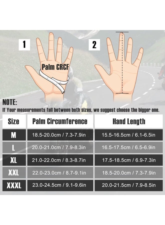 قفازات دراجة نارية للرجال والنساء، قفازات دراجات نارية كاملة الأصابع بشاشة لمس لركوب BMX وATV وMTB، سباقات الطرق، ركوب الدراجات، التسلق، موتوكروس - مقاس L - Image 4