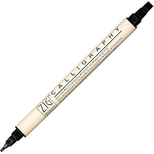 Zig Memory System Calligraphy Marker Pure Black 2 Set - Image 1