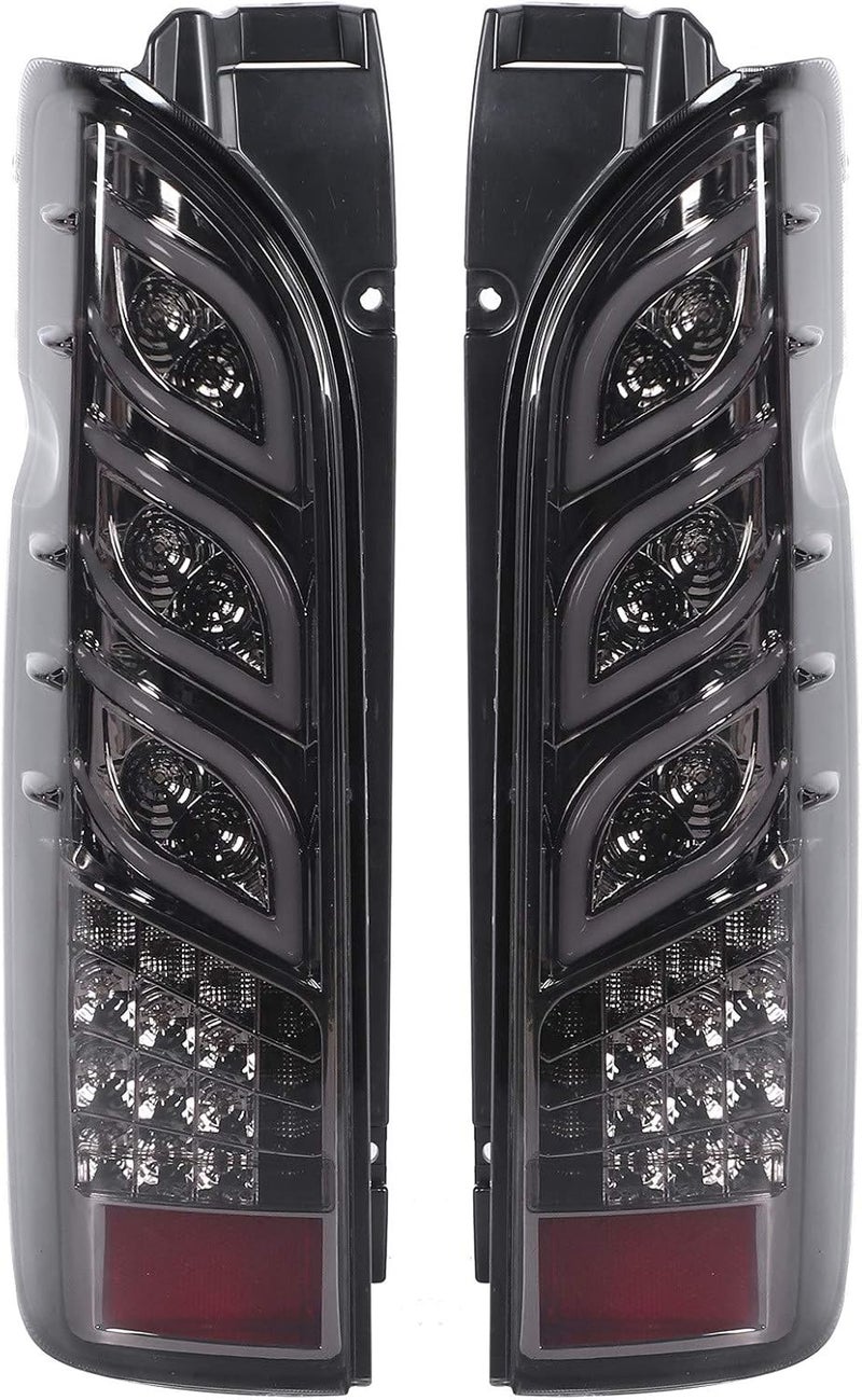 woobles LED Taillights, Pair LED Taillights Dynamic Rear Tail Lamp Assembly Fit for Hiace 200 Commuter Van 2005\u20112017 (Smoky) Smoky - Image 1