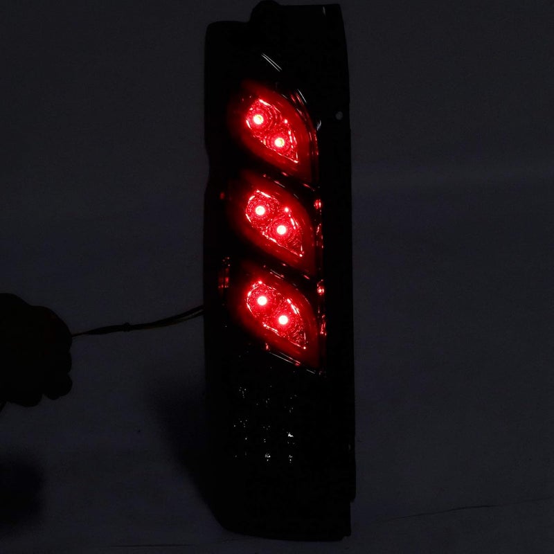woobles LED Taillights, Pair LED Taillights Dynamic Rear Tail Lamp Assembly Fit for Hiace 200 Commuter Van 2005\u20112017 (Smoky) Smoky - Image 2