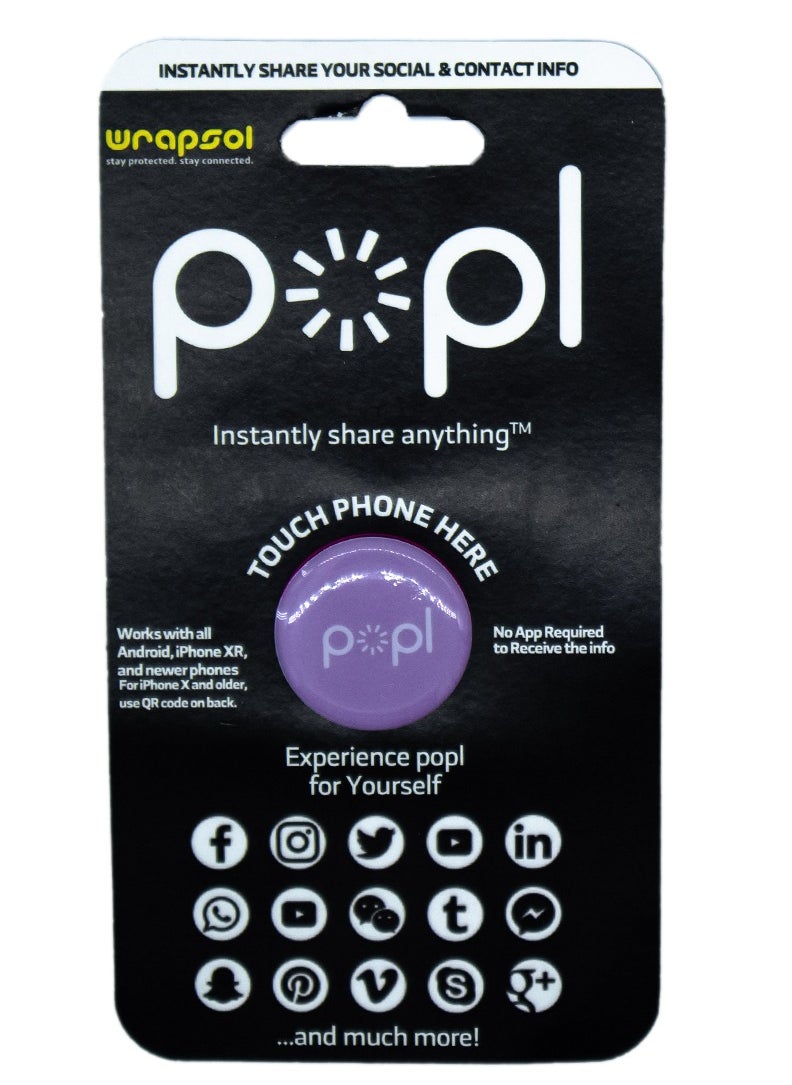 Popl Contact Info Sharing Tag | Popl Instantly Share anything Purple  - Image 4