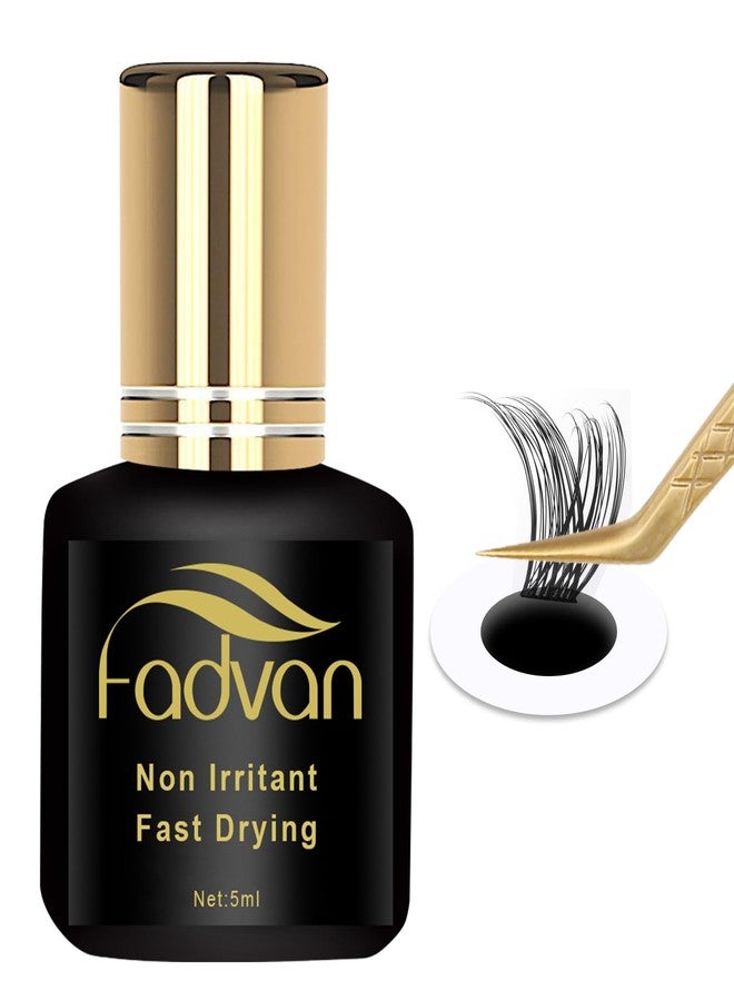 FADVAN غراء رموش فادفان كلستر غراء رموش سوداء لتمديد الرموش DIY مقاوم للماء 2-3 ثواني جفاف سريع احتفاظ لمدة 2 أسابيع طويل الأمد في المنزل (5 مل) - Image 1