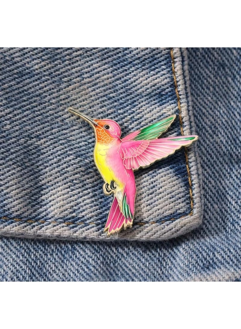 Luxury & Trendy Crystal Rhinestone Accessory Brooch Pin for Women, for clothes and Bags Fashion Enamel Available in different shapes and colors Gold/Silver (Hummingbird 3) - Image 3
