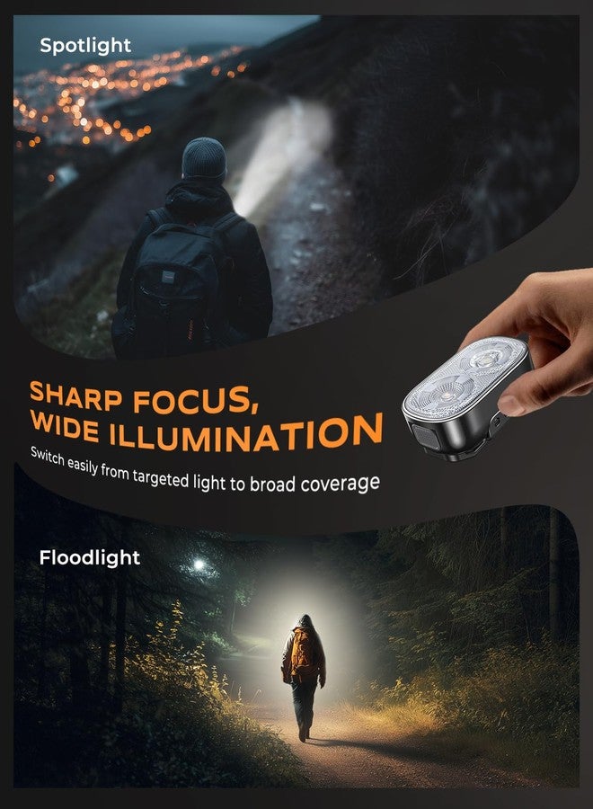 Zewdov 500LM Ultra Bright Mini Clip-on Flashlight Rechargeable, 10 Modes Hands-Free Pocket EDC Flashlights, Waterproof Small Keychain Flashlight, Running Lights for Runners/Emergency/Work/Walking - Image 2