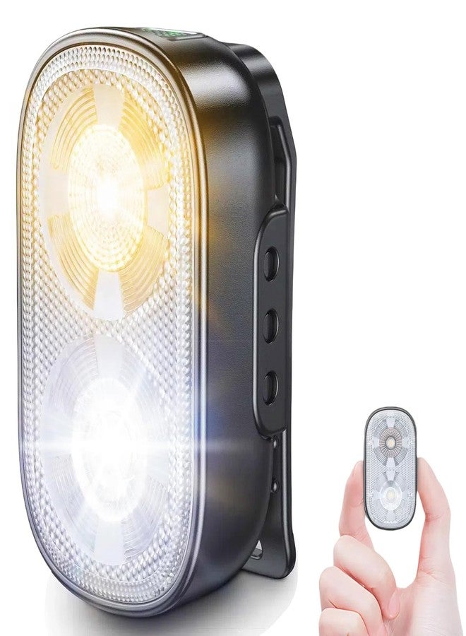 Zewdov 500LM Ultra Bright Mini Clip-on Flashlight Rechargeable, 10 Modes Hands-Free Pocket EDC Flashlights, Waterproof Small Keychain Flashlight, Running Lights for Runners/Emergency/Work/Walking - Image 1