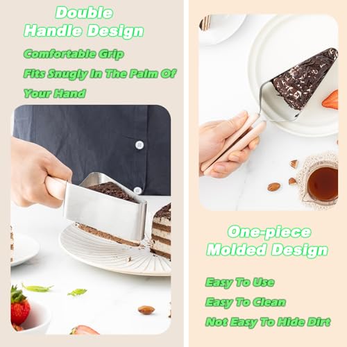 Suuker Cake Cutter, Stainless Steel Cake Knife and Server with Double Handle, Adjustable Cake Slicer for Cake Server, Pie Server, Cake Cutting Set for Wedding - Image 3