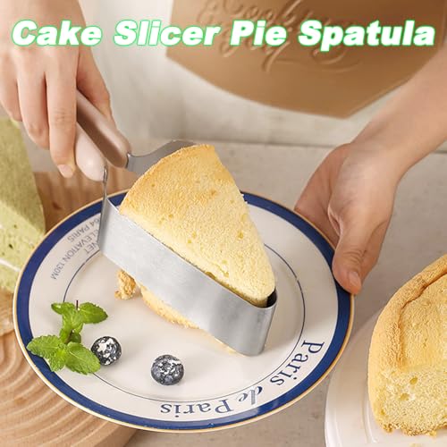Suuker Cake Cutter, Stainless Steel Cake Knife and Server with Double Handle, Adjustable Cake Slicer for Cake Server, Pie Server, Cake Cutting Set for Wedding - Image 2