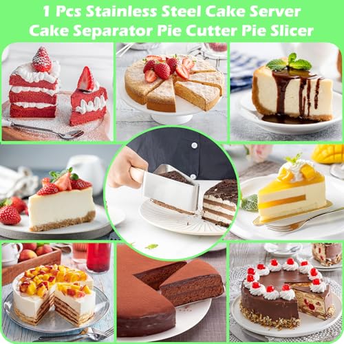 Suuker Cake Cutter, Stainless Steel Cake Knife and Server with Double Handle, Adjustable Cake Slicer for Cake Server, Pie Server, Cake Cutting Set for Wedding - Image 4