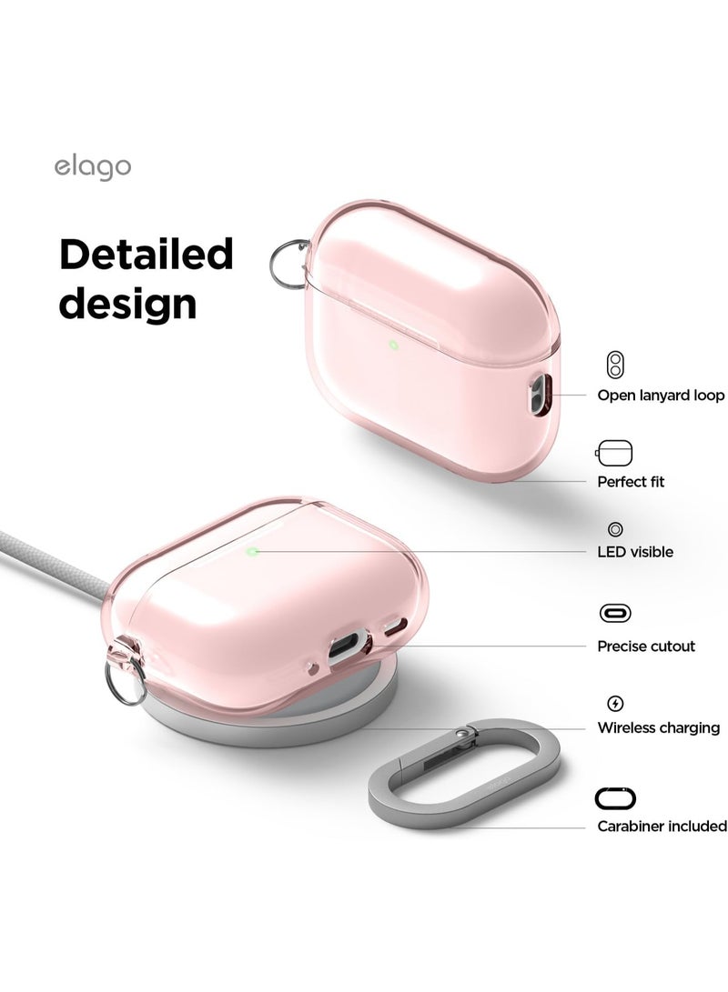 Elago Clear Hang designed for Airpods Pro 3 (2025) 3rd Generation case cover with Carabiner - Lovely Pink - Image 5