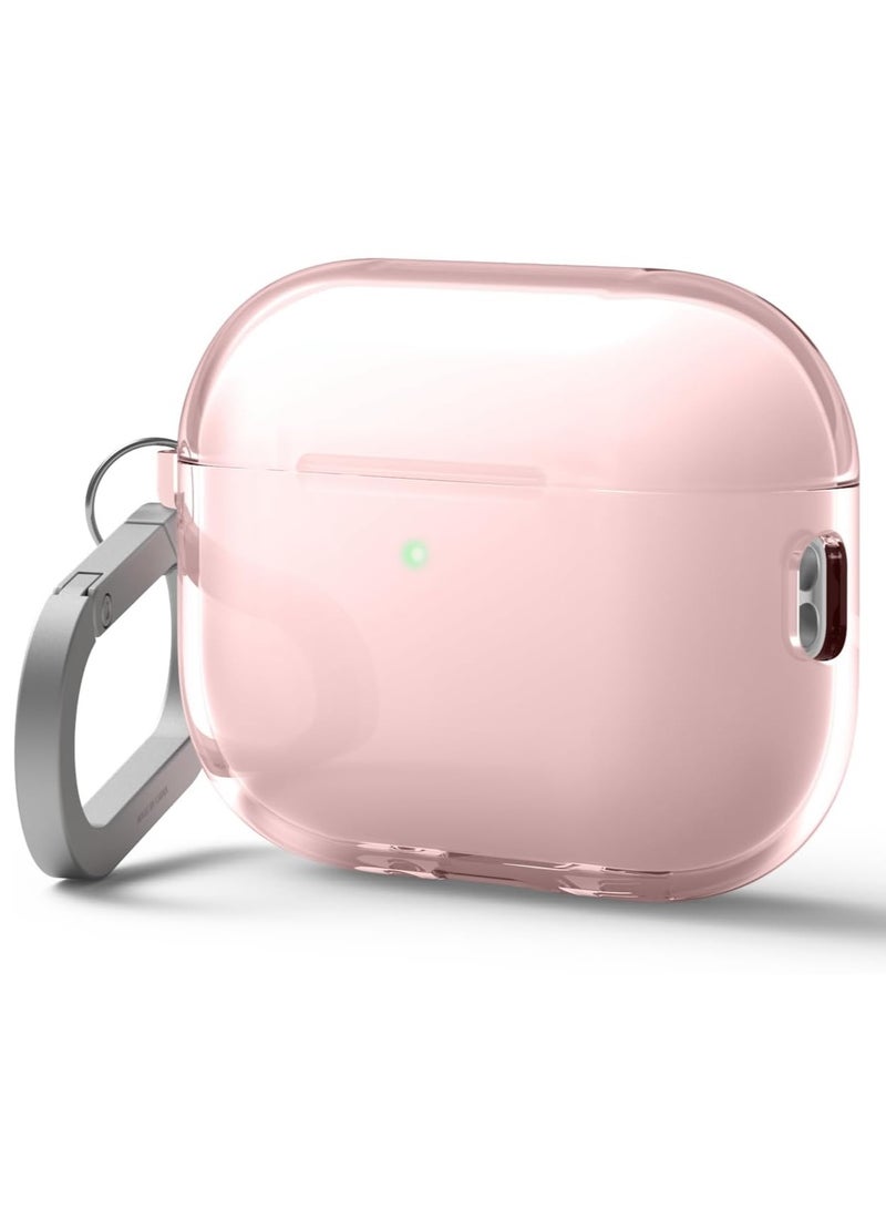 Elago Clear Hang designed for Airpods Pro 3 (2025) 3rd Generation case cover with Carabiner - Lovely Pink - Image 1