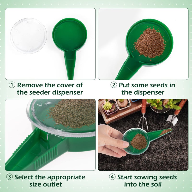 TXIN 2 Pieces Seed Spreader Handheld Seed Planter Tool Seed Sower for Tiny Seeds, Portable Mini Garden Hand Planter Seeder Tool, Adjustable Sowing Seed Dispenser Planting Tool with 5 Dial Settings - Image 4