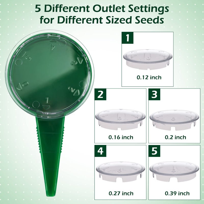 TXIN 2 Pieces Seed Spreader Handheld Seed Planter Tool Seed Sower for Tiny Seeds, Portable Mini Garden Hand Planter Seeder Tool, Adjustable Sowing Seed Dispenser Planting Tool with 5 Dial Settings - Image 3