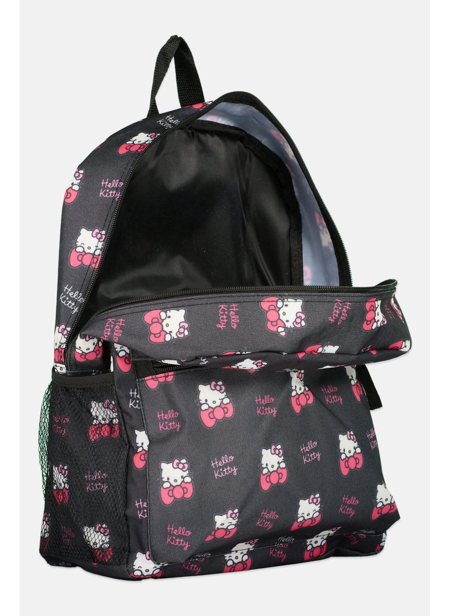 Hello Kitty Kids Girl Brand Logo Back Pack 40 H  x 30 L  x 10  W cm, Black  - Image 3